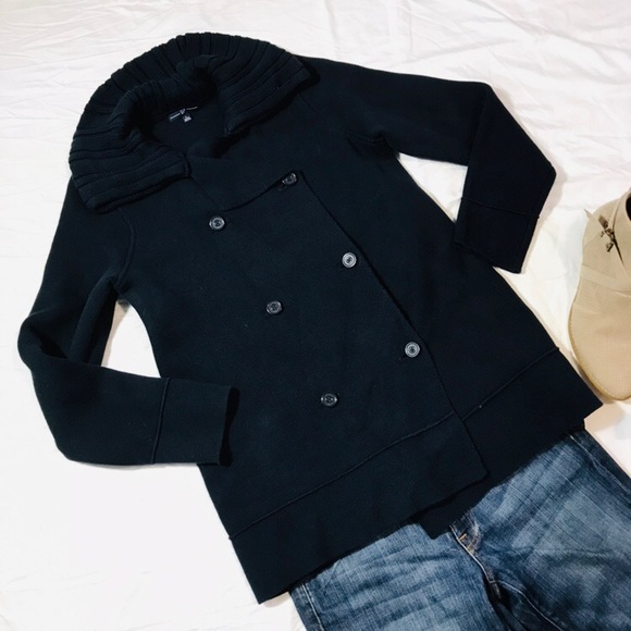 double breasted sweater jacket